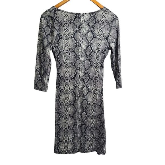 Como Vintage Snakeskin 3/4 Sleeve Wrap Dress Size Small New - Picture 2 of 4